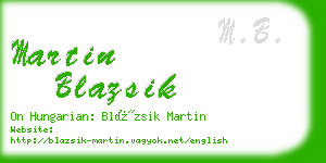 martin blazsik business card